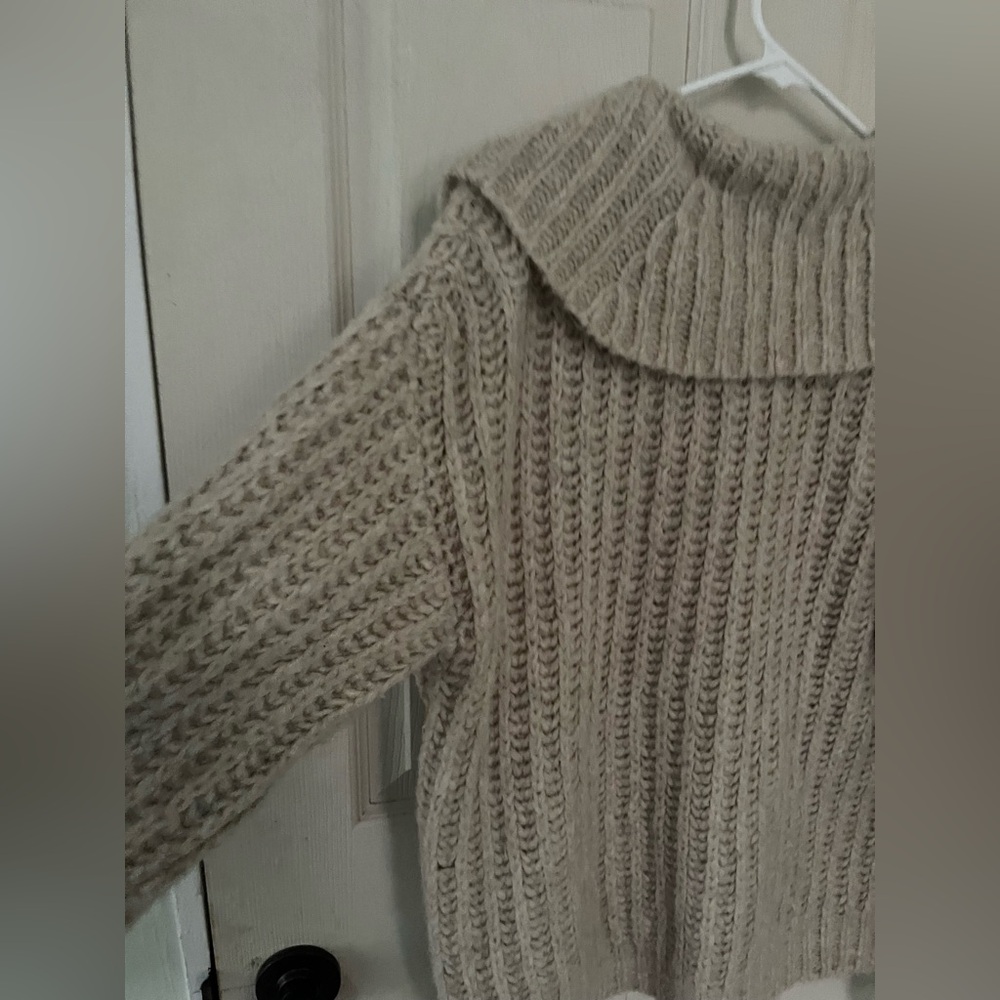 Pilcro x Anthropologie Flower Cardigan Sweater Large Slouchy Wool Blend - Picture 7 of 8